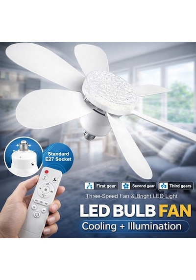 2in1 Tavan Vantilatörü 3 Işıklı Ve 3 Hız Modu Kumandalı Aydınlatma Fan Avize