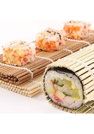 Lexroo Bambu Sushi Sarma Hasırı 24x24 Cm Doğal Bambu Sushi Mat Sushi Maker İçin Rulo Sarma Matı