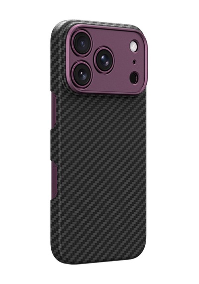 İphone 18 Pro Max Kılıf M-safe 1500d Aramid Fiber Lens Korumalı Amazingthing Titan Max Karbon Mor