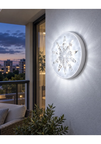 8 Adet Forest Yuvarlak Balkon Lambası E27 Duy Beyaz