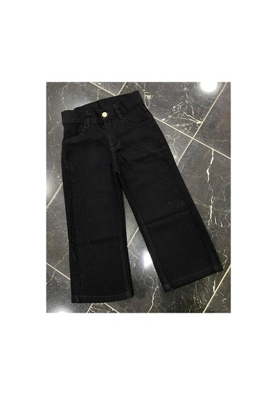 Erdem Kıds Kız Çocuk Jean Pantolon Palazzo Geniş Bol Paça Taş Detaylı Kot Pantolon Siyah Siyah Erdem Kıds Kız Çocuk Jean Pantolon Palazzo Geniş Bol Paça Taş Detaylı Kot Pantolon Siyah Siyah