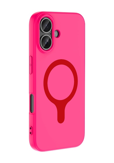 Apple iPhone Uyumlu 17 Kılıf M-safe Şarj Özellikli Zore Aris Silikon Kapak - Koyu Pembe