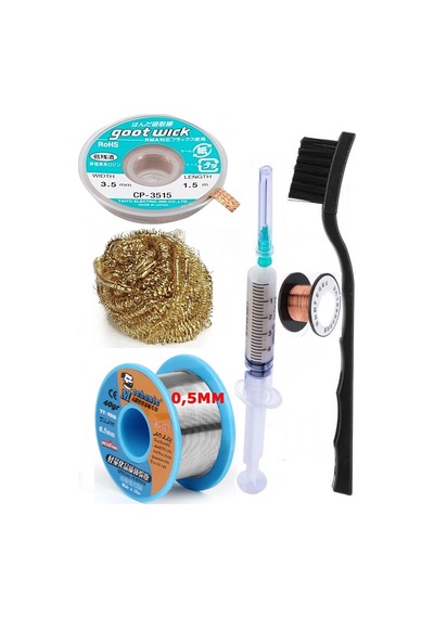 Mechanic/ Lehim 40g 0,5mm Havya Ucu Temizleme Teli Lehim Toplama Cp-3515 Emme Teli 3,5mm Lehimleme Set04