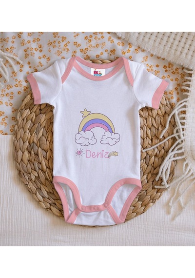 Bk Gift Bk Kids Kişiye Özel Pembe Bebek Body Zıbın - Model 159 3-6 Ay