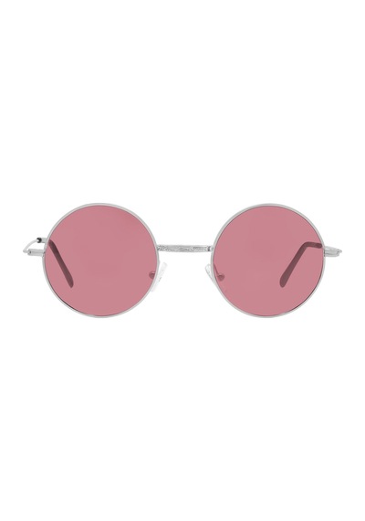 Extreme Vintage Yuvarlak Polarize Gümüş Güneş Gözlüğü Pembe Yarı Aynalı Cam Vintage 46.04 Diğer