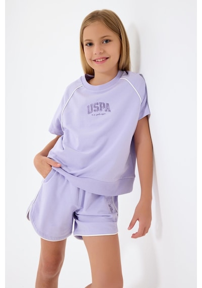 U.s. Polo Assn. Kız Çocuk Mor Şort Takım Us2528-c-v3 Mor