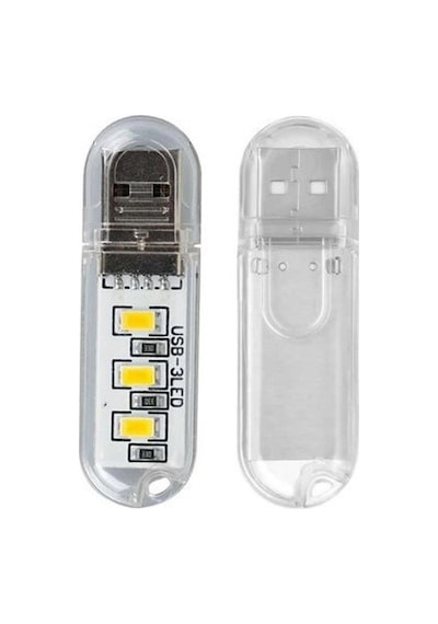 Powermaster Pm-34390 Flash Bellek Görünümlü Taşınabilir 3 Led Beyaz Işık Usb Gece Lambası
