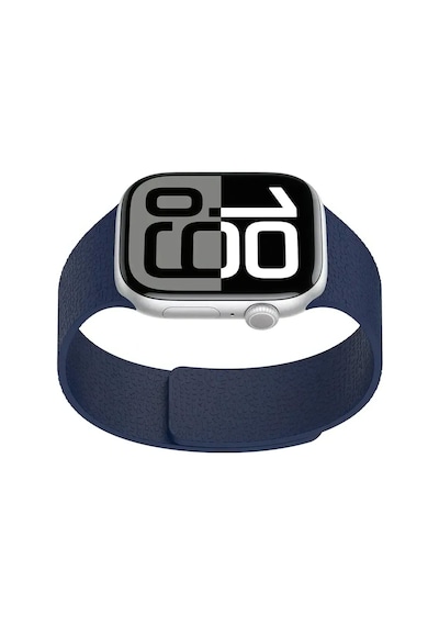 Apple Uyumlu  Watch  10 46mm Redclick Krd-136 Kabartma Desenli Mıknatıslı Silikon Kordon