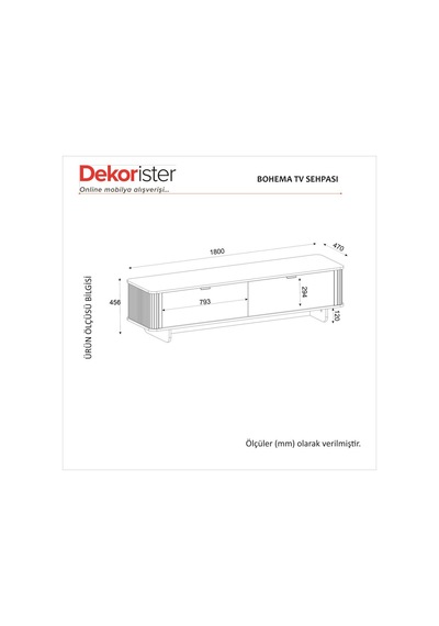 Bohema Tv Sehpası Aytaşı - Sepet 180cm Safir