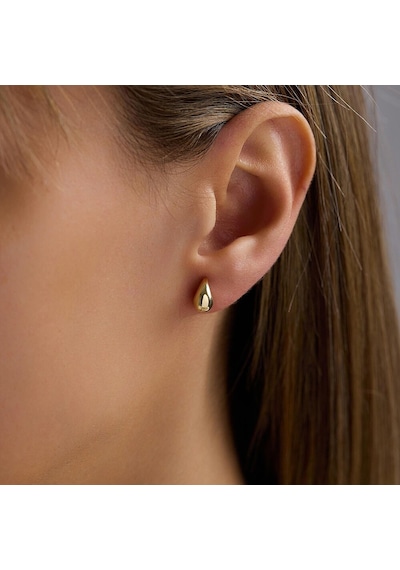 Sembol Gold 14 Ayar Sade Damla Altın Küpe 0.70 Gram 1.0 Cm T14682 Çok Renkli
