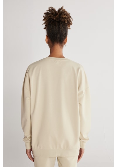 AC&Co / Altınyıldız Classics Erkek Bej Oversize Fit Geniş Kesim Bisiklet Yaka Pamuklu Sweatshirt Krem AC&Co / Altınyıldız Classics Erkek Bej Oversize Fit Geniş Kesim Bisiklet Yaka Pamuklu Sweatshirt Krem