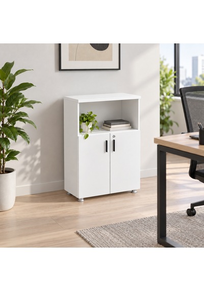 Ahşap 2 Kapaklı Dolap 80x38x120 Cm Şık Ve Dayanıklı -beyaz Kahverengi