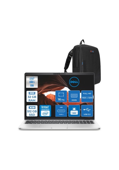 Dell Pro 16 U5120U165UP09 Core 5 120U 32 GB 512 GB SSD 16" W11P Dizüstü Bilgisayar + Çanta