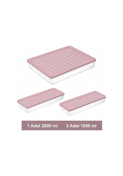 Buzdolabı Organizeri, Buzdolabı İçin Çok Amaçlı Saklama Kabı, Fresh Box, Şeffaf Ve Ayarlanabilir, Gıdaları Taze Tutma Özelliği, Mutfak Düzenleyici 4800 Ml Pembe Çok Renkli