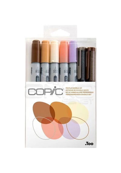 Copic Ciao Marker 5+2 Set People Doodle Kit Çok Renkli