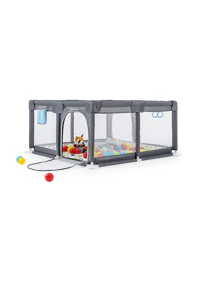 Playard Maxi Güvenli Bebek Ve Çocuk Oyun Alanı Oyun Parkı 150x150cm Oyun Matı Ve Topları Gri