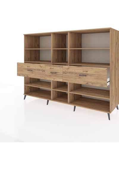Kronos Dolap 9 Raflı 3 Çekmeceli 220x59x163 Çam-çam Çam-çam Kronos Dolap 9 Raflı 3 Çekmeceli 220x59x163 Çam-çam Çam-çam