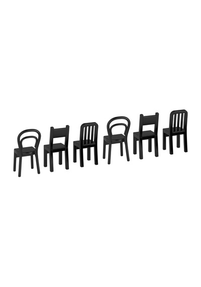 6 Adet Sandalye Formlu Duvar Askısı Yükseklik 12 Cm 6'lı Set Duvar Kancası Plastik Siyah Askı Siyah - 680854866 Siyah
