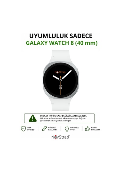 Novstrap Samsung Galaxy Uyumlu Apple Watch Uyumlu 8 40mm İle  Kasa Ve Cam Ekran Koruyucu 360 Tam Koruma Ser Pc