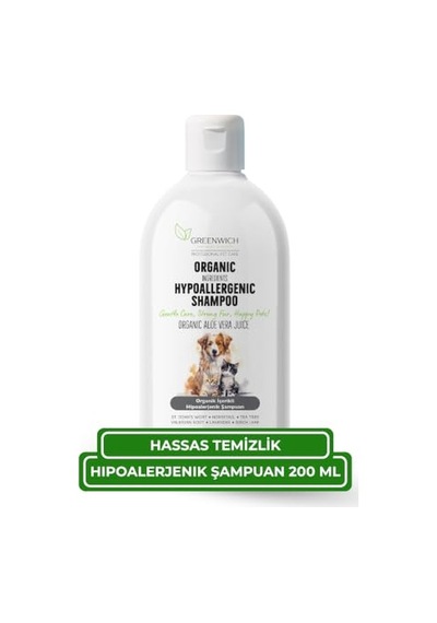 Ayrex Greenwich Hassas Bakım Kedi Ve Köpek Şampuanı 200 Ml %99,74 Organik İçerikli Vegan Şampuan / Hassas Cilt