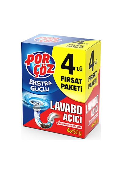 Porçöz Lavabo Açıcı Granül 4x50 G