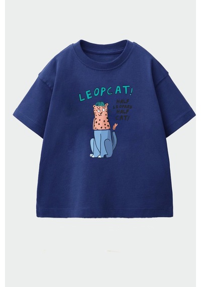 Monila Erkek Çocuk Pamuklu Baskılı T-shirt Lacivert