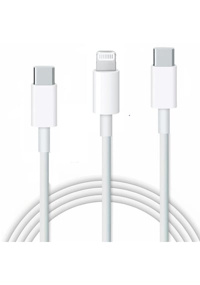 Schitec SCHSX31C 2 İn1 5A 120 W Type-C Type-C Lightning Hızlı Şarj Kablosu 120 CM