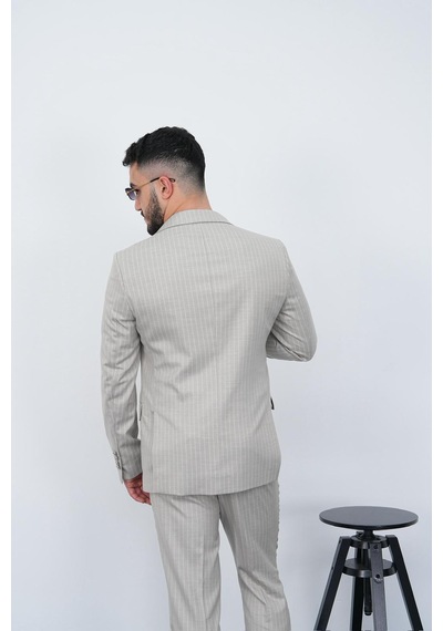 Dupont Classics Dupont Slim Fit Sivri Yaka 6 Drop Çift Yırtmaç Çizgili Viskon Kruvaze Erkek Takım Elbise Açık Gri Dupont Classics Dupont Slim Fit Sivri Yaka 6 Drop Çift Yırtmaç Çizgili Viskon Kruvaze Erkek Takım Elbise Açık Gri