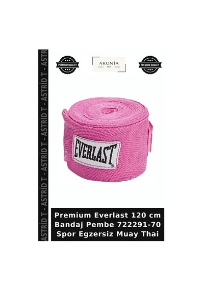 Premium Everlast 120 Cm Bandaj Pembe 722291-70 Spor Egzersiz Muay Thai