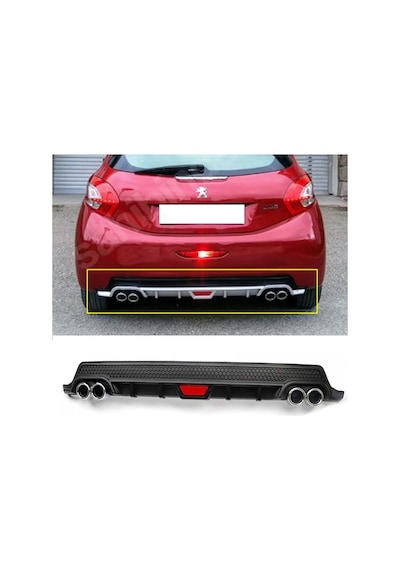 Peugeot 208 Siyah Difüzör Difizör Yuvarlak Egzoz Görünüm Kulaklı Tip Uyumlu 1995-2002