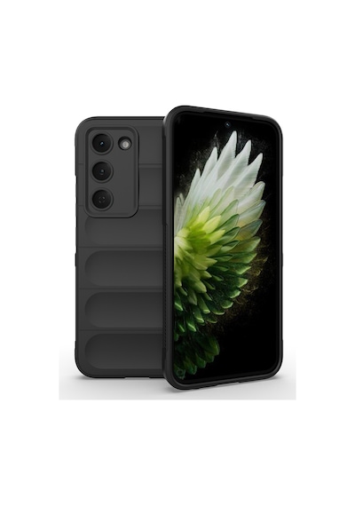 Tecno Spark 40 Pro Kılıf Kamera Korumalı Esnek Silikon Parmak Şeritli Erd Siyah