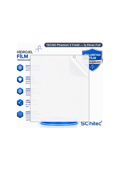 Schitec Tecno Phantom V Fold2 İç Ekran Full Şeffaf Nano Hidrojel