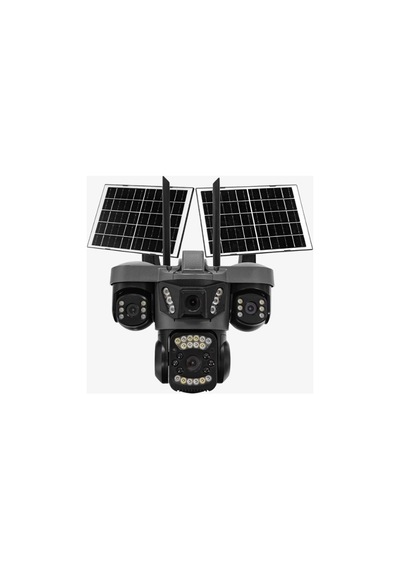 Baff Viva Sım-864 Aov 4g Solar Güneş Panelli Sım Kartlı Güvenlik Kamerası - 16mp 4 Kameralı Gece Görüşlü Hafıza Kartlı Dış Mekan