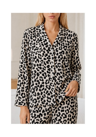 Fit Women Kadın Desenli Relaxed Leopar Pijama Takımı 4665