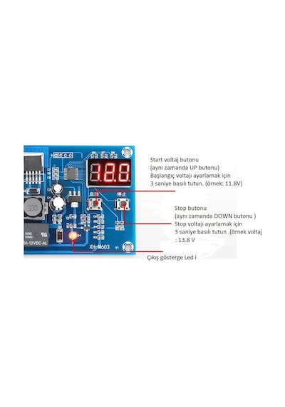 Xh-M603 Şarj Kontrol Devresi 12-24V Akü Şarj Kontrol Modülü Güne N11.4176