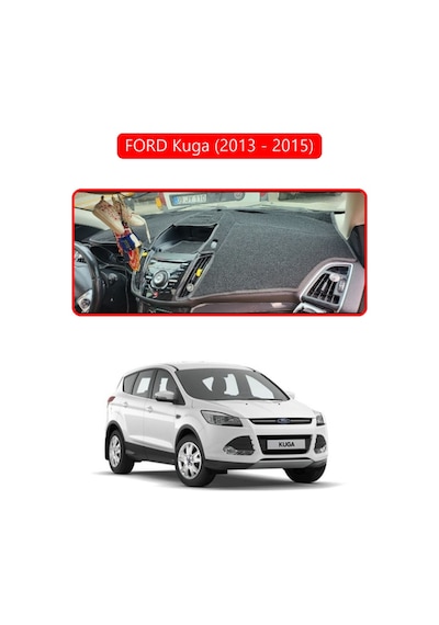 Ford Kuga 2013 - 2015 Torpido Koruma Halısı Kırmızı Kenar