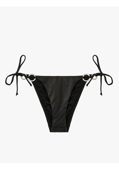 Koton Bağlamalı Detaylı Halka Toka Detaylı Bikini Altı Siyah 5sak00104mm Siyah