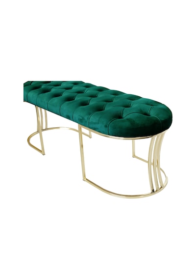 VİEGO GOLD YEŞİL-Kapitoneli Model Puf&Bench&Koltuk-Oturak-Uzun Makyaj Puff-Yatak Odası Ucu&Önü