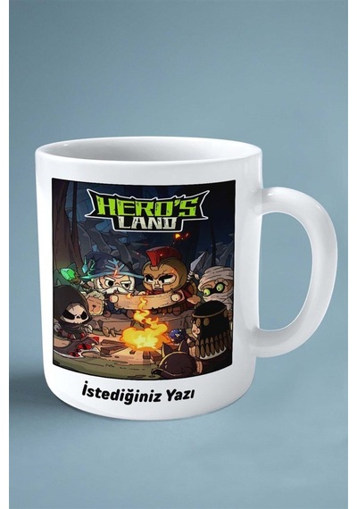 Heros Land Oyun Baskılı Kupa Bardak Çift Taraflı Baskı Kişiye Özel Model 1 Çok Renkli
