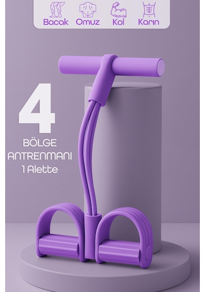 Body Trimmer Mekik Kürek Çekme Bel İnceltme Aleti Evde Spor Lastikli Egzersiz Lastiği Mor