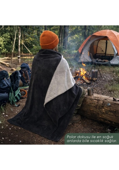 Argeus Kamp Minderi & Katlanabilir Polar Kamp Battaniyesi - Tv Battaniye - Acil Durum Battaniyesi - 200  x 180 CM