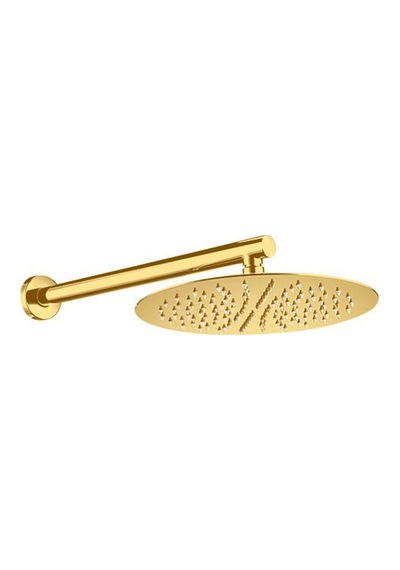 Fause Ankastre Duş Başlığı Borulu Oval Slim Metal 25 Cm Altın Diğer