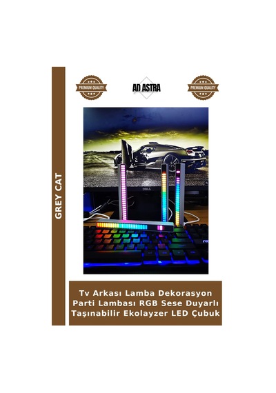 Tv Arkası Lamba Dekorasyon Parti Lambası Rgb Sese Duyarlı Taşınabilir Ekolayzer Led Çubuk Çok Renkli
