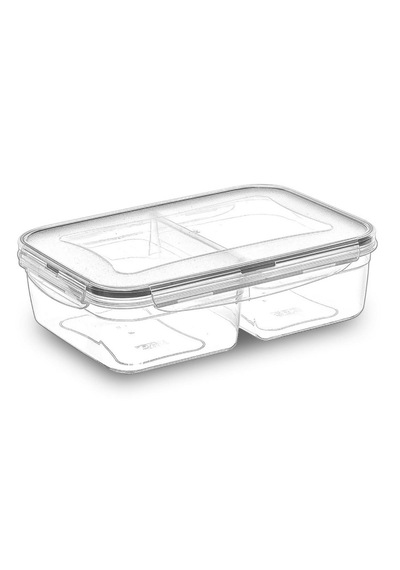 2 Bölmeli 1+1 Litre Kilitli Kapaklı Erzak Saklama Kabı Lc-525 5332 0