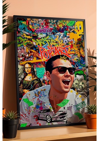 Jordan Belfort The Wolf Of Wall Street Çerçeveli Tablo Dream Big Pop Ofis Hediyesi Street Art