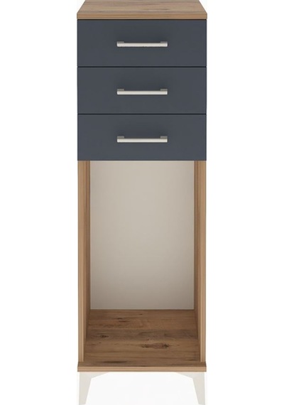 Arges Dolap 3 Çekmeceli 44x30x134 Çam-antrasit Çam
