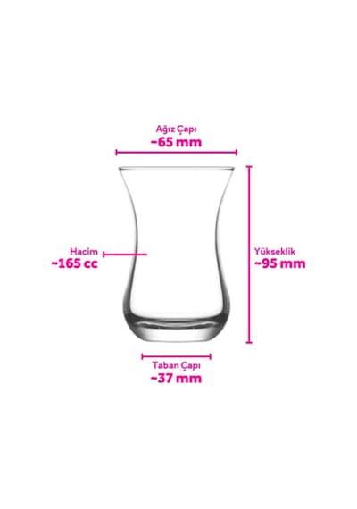 Lav Ajda Cam Çay Bardağı 6 Kişilik 165 ml