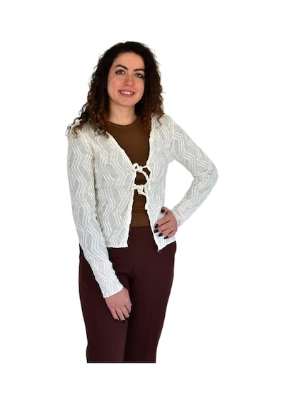 Kadın Yazlık Otantik Bürümcük Hırka Bgl-st04246 Krem