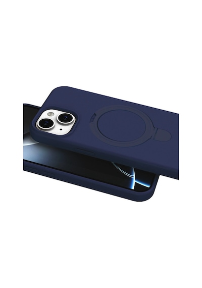 Apple iPhone Uyumlu 15 Plus Regal Magsafe Standlı Kapak - Lacivert İtdark50114