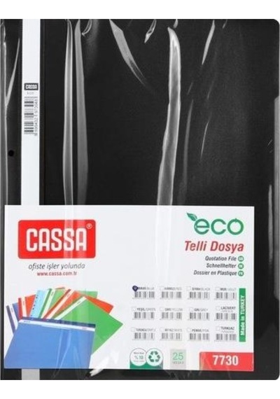 Plastik Telli Dosya Siyah 50 Li Cassa